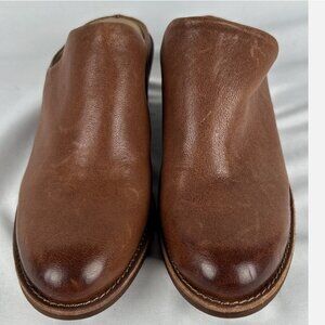 Sofft Ameera Cafe Brown Leather Mules Clogs Shoes Womens Sz 6 Slip On Heel